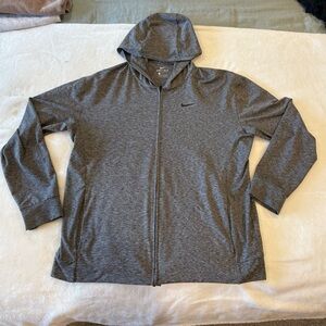 Nike Men's Gray Full-Zip Jacket Dri-Fit
